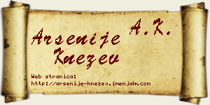 Arsenije Knežev vizit kartica